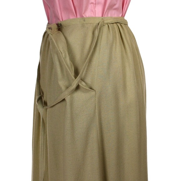 Vintage 70s Avanzara by Adrienne Vittadini Skirt Pale Green Wool 10 W28 -Hey Viv - Picture 5 of 7